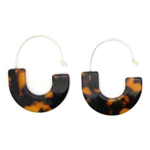Isle & Stars tortoiseshell Resin With Wire Earrings