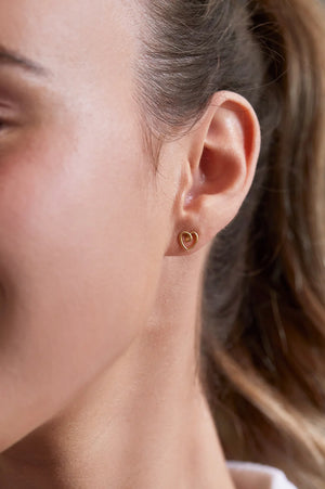 Estella Bartlett Doodle Heart Stud Earrings