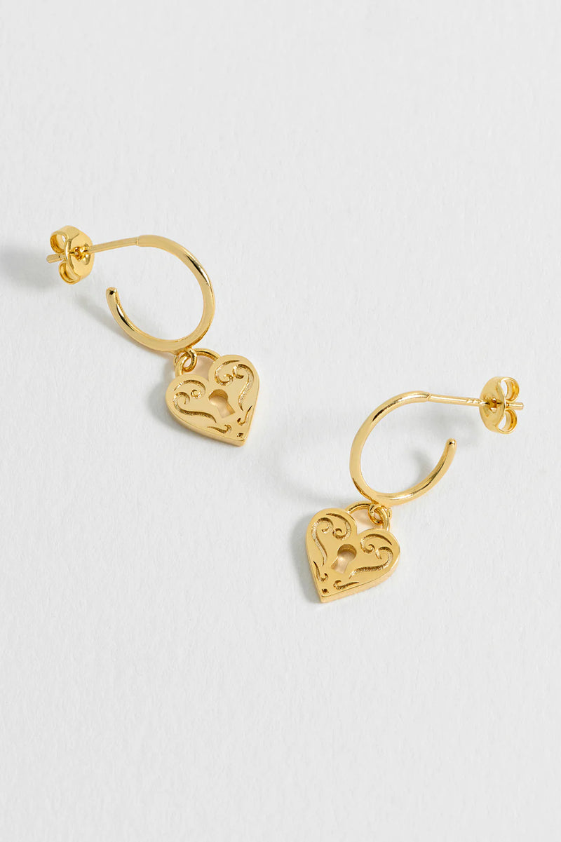 Estella Bartlett Gold Padlock Earrings