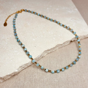 Little Nell Aqua Beaded Necklace