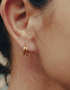 Gold Double Layer Huggie Hoop Earrings