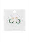 Estella Bartlett Amelia Green Agate Gemstone Hoop Earrings