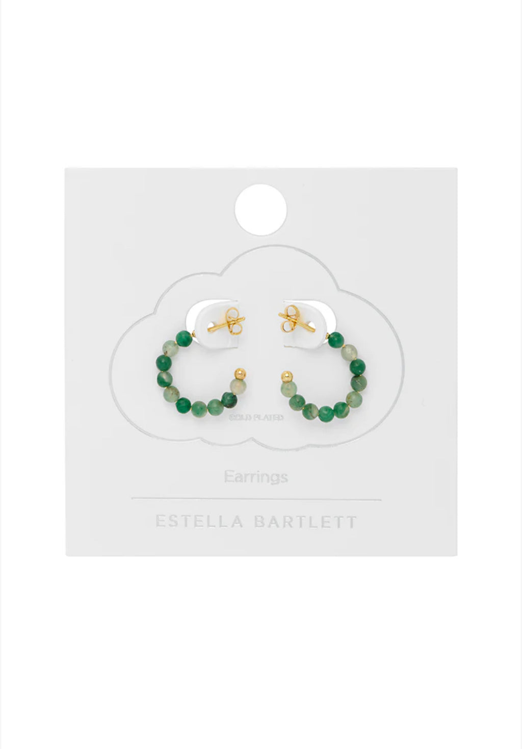 Estella Bartlett Amelia Green Agate Gemstone Hoop Earrings