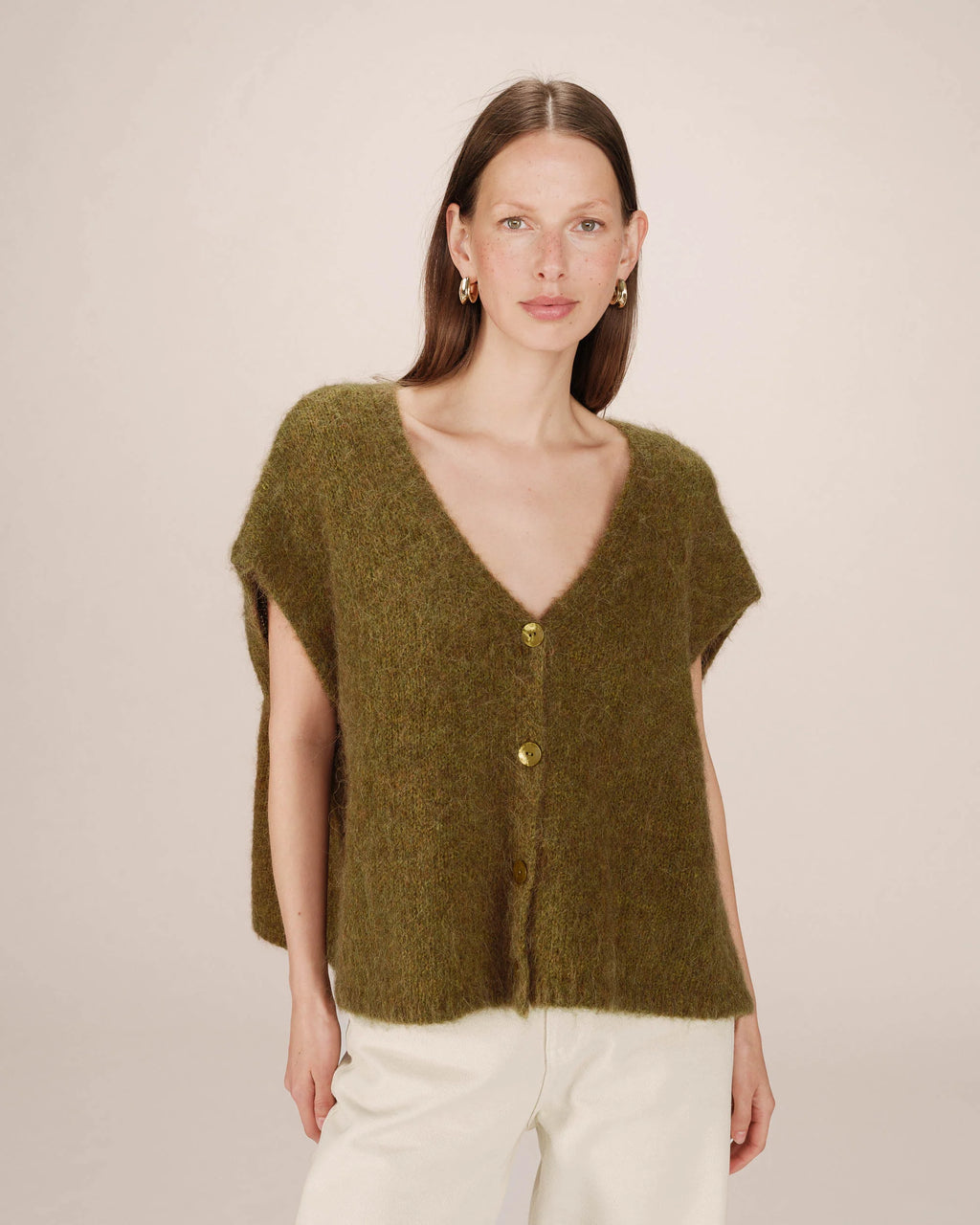 Grace & Mila Savant Olive Knitted Vest