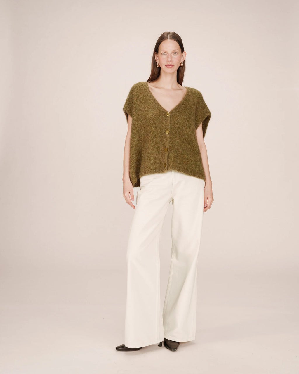 Grace & Mila Savant Olive Knitted Vest