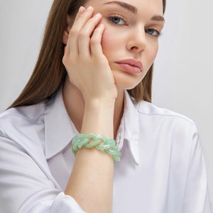 Flat Chain Bracelet in Jade