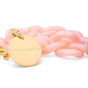 Mini Flat Chain Bracelet in Peach