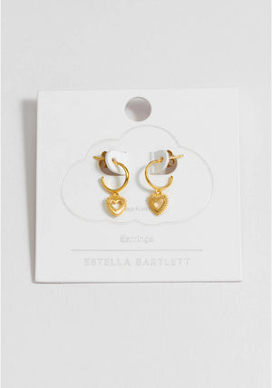 Estella Bartlett Heartburst Drop Hoop Earrings