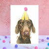 Dachshund Pompom Birthday Card