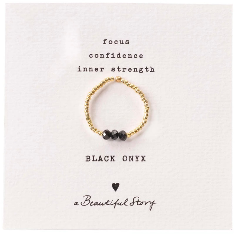 A Beautiful Story Clairty Black Onyx Ring