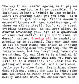 Wise Words Print - Growing Old