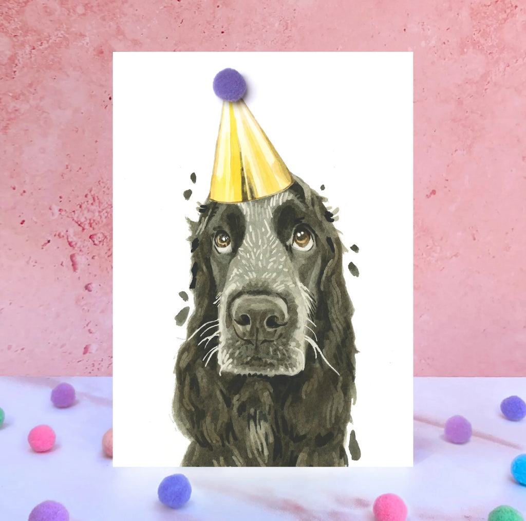 Cocker Spaniel Pompom Birthday Card