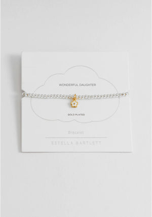 Estella Bartlett Sienna Beaded Enamel Flower Charm Bracelet