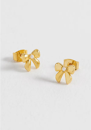 Estella Bartlett Pearl Bow Stud Earrings