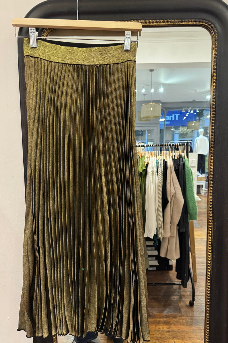 Handprint Dream Apparel  Gold Pleated Skirt