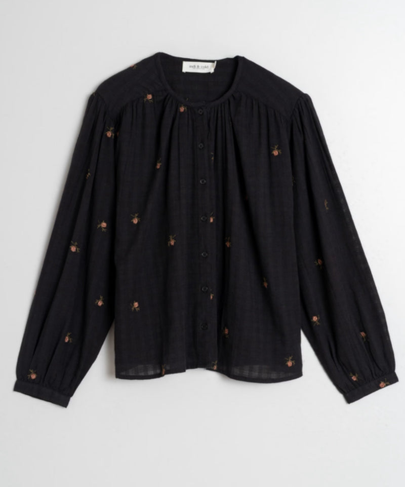 Indi & Cold Embroidered Gauze Shirt