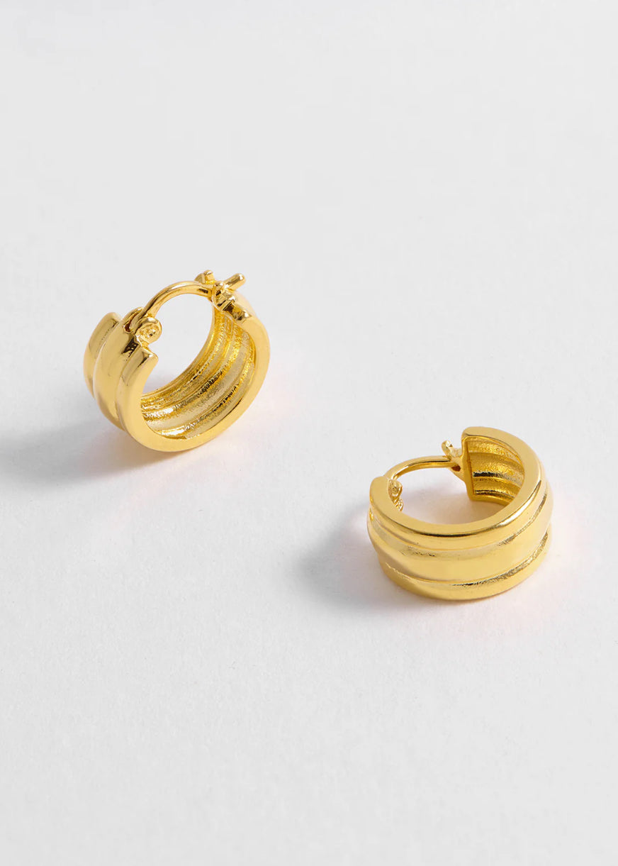 Estella Bartlett Chunky Gold Textured Hoops