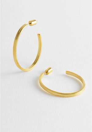 Estella Bartlett Large Grooved Oval Hoops