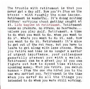 Wise Words Print - Life Begins At Retirement