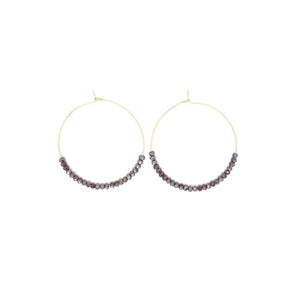 Isles & Stars Large Round Hoop with Glass Beads Earrings