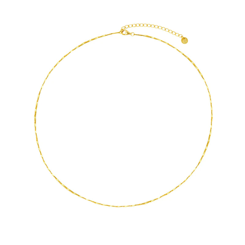 Gold Trip Flat Bar Chain Necklace