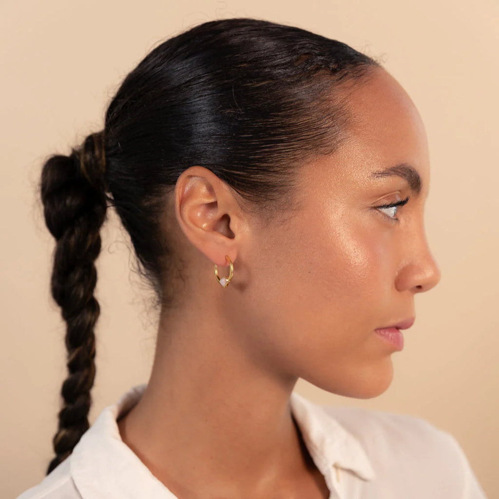 Vurchoo Gold Opal Trinidad & Tobago Heart Hoop