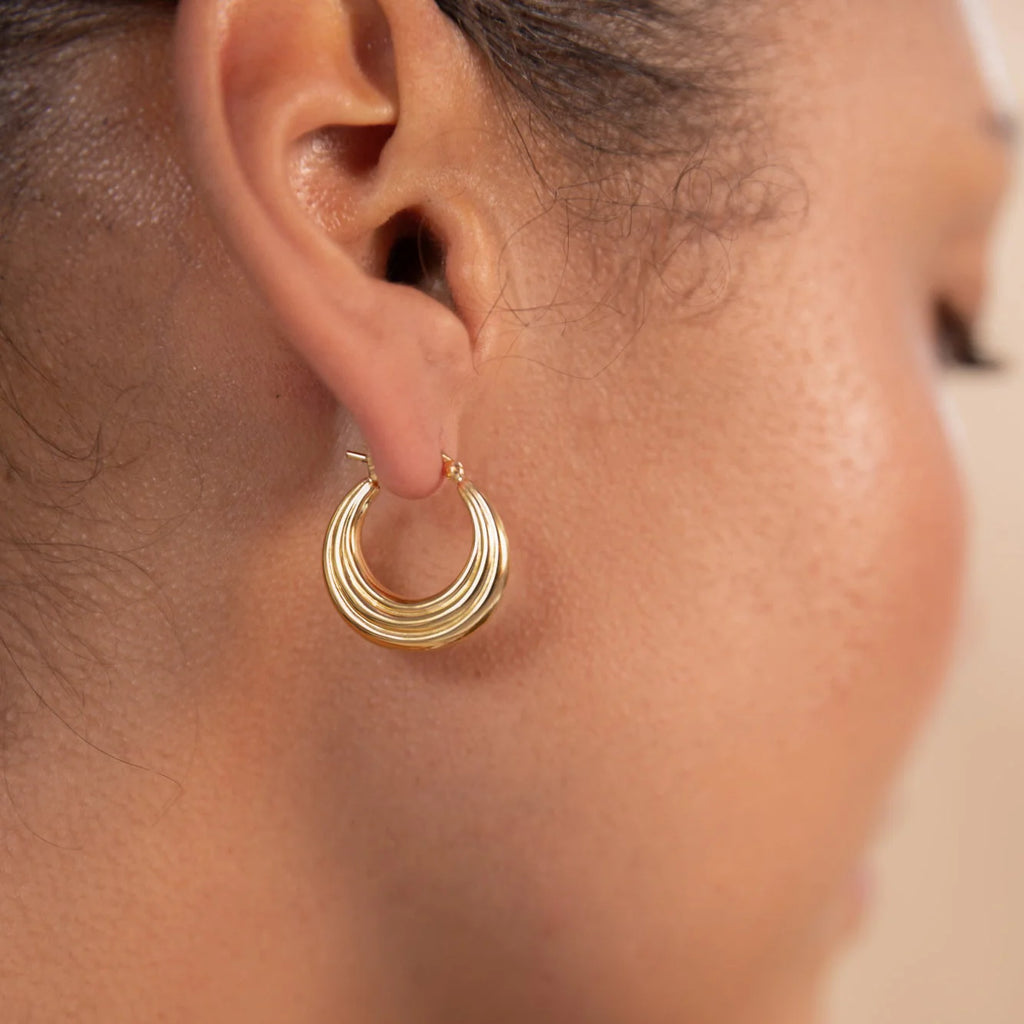 Vurchoo Gold Layered Rwanda Hoops