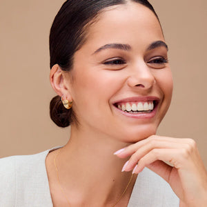 Orelia Textured Fan Small Hoops.