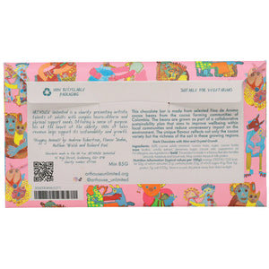 Arthouse 'Hugging Animals' Dark Chocolate with Mint & Crystal Crunch