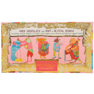 Arthouse 'Hugging Animals' Dark Chocolate with Mint & Crystal Crunch