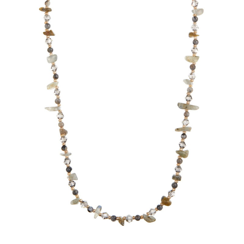 Orelia Labradorite Chip Bead Necklace