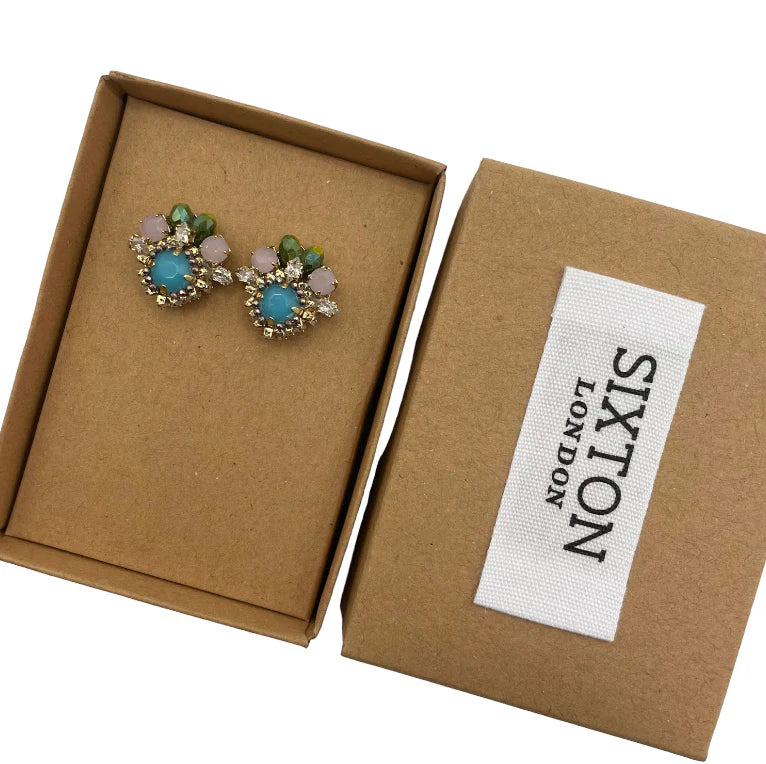 Sixton London Blue Bouquet Earrings