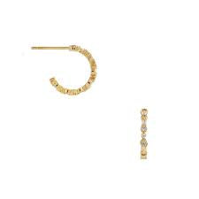 Orelia London fine crystal mini hoop earrings