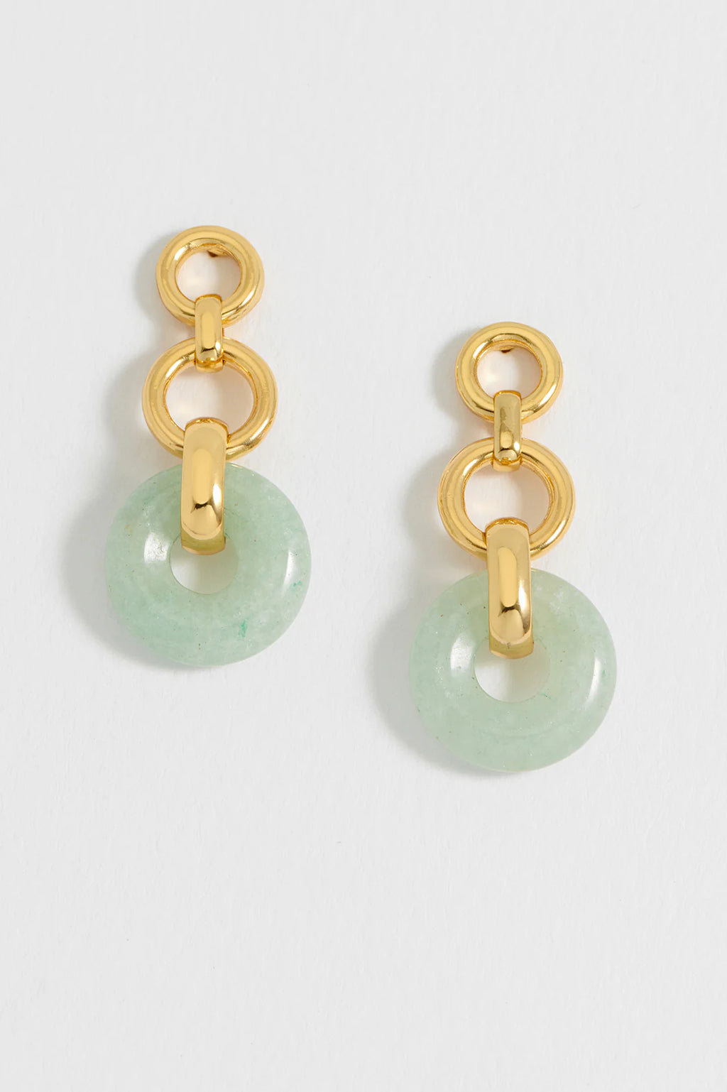 Estella Bartlett Edit Collection Green Quartz Link Drop Earrings