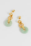 Estella Bartlett Edit Collection Green Quartz Link Drop Earrings