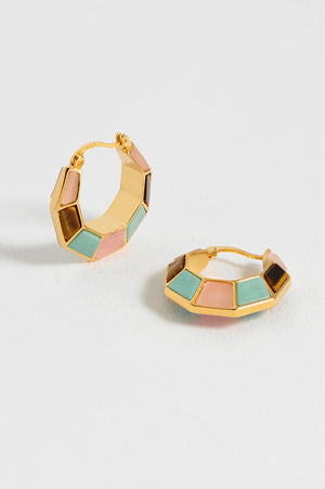 Estella Bartlett The Edit Collection Octagon Hinge Hoop Earrings