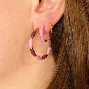 Little Nell Candy Stripe Hoop Earrings