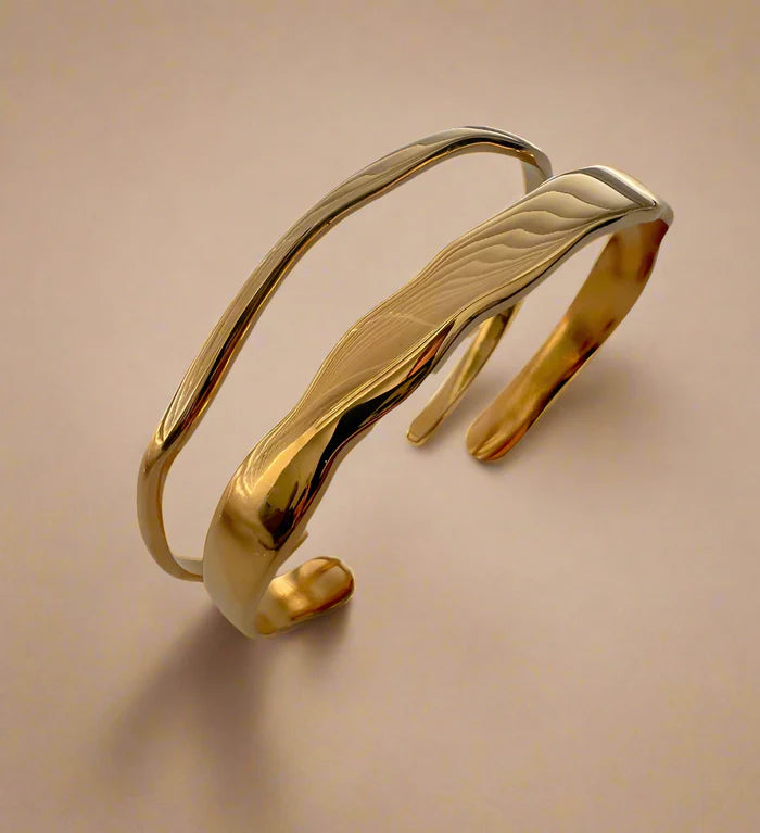Sculpted Molten Cuff Duo