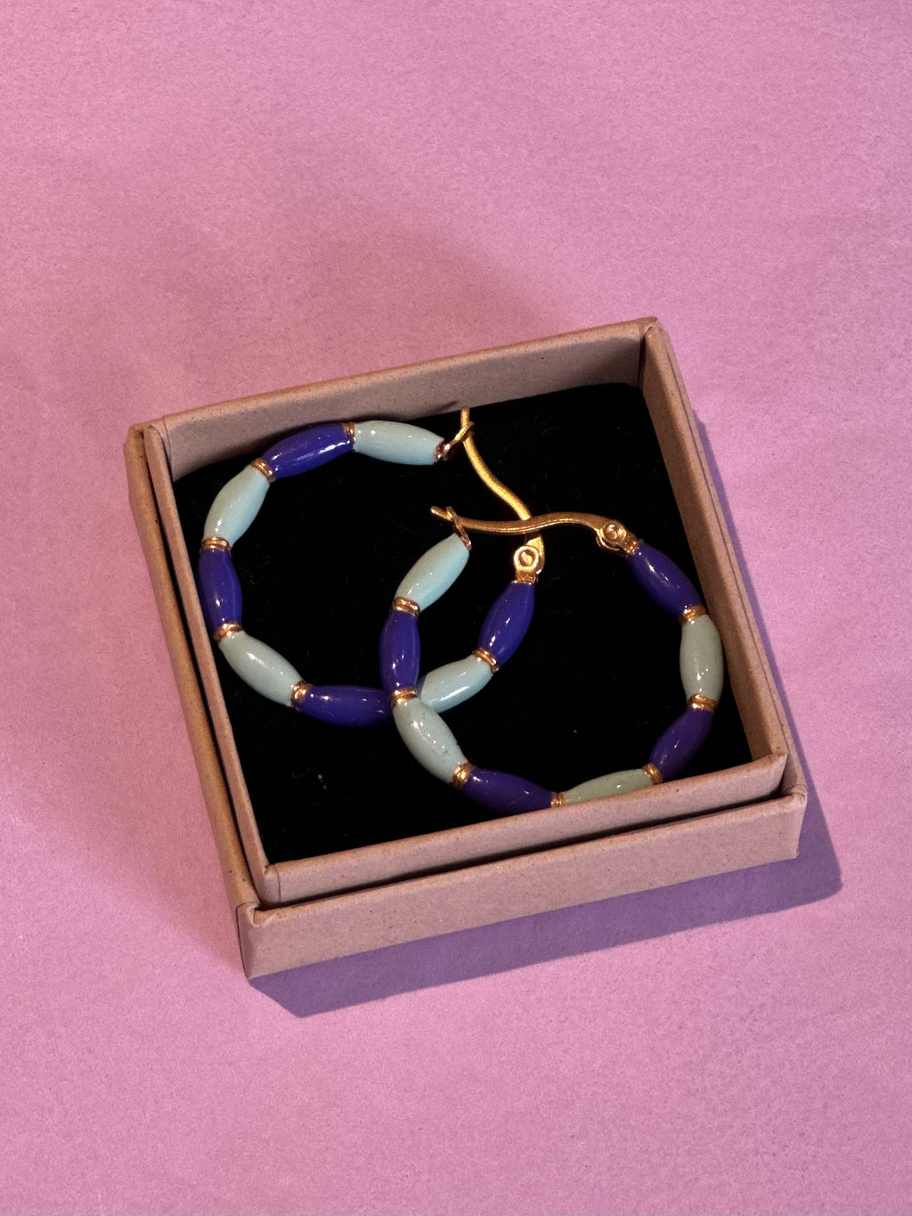 Little Nell Candy Stripe Hoop Earrings
