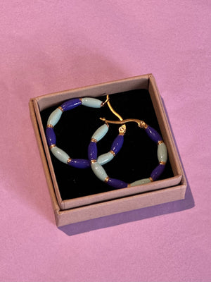 Little Nell Candy Stripe Hoop Earrings