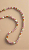 Beaded Hammered Disc Necklace
