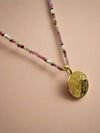 Beaded Hammered Disc Necklace