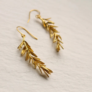 Silk Purse, Sow's Ear Rosemary Leaf Earrings