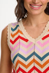 Sugarhill Brighton Rosy V-Neck Knit Vest