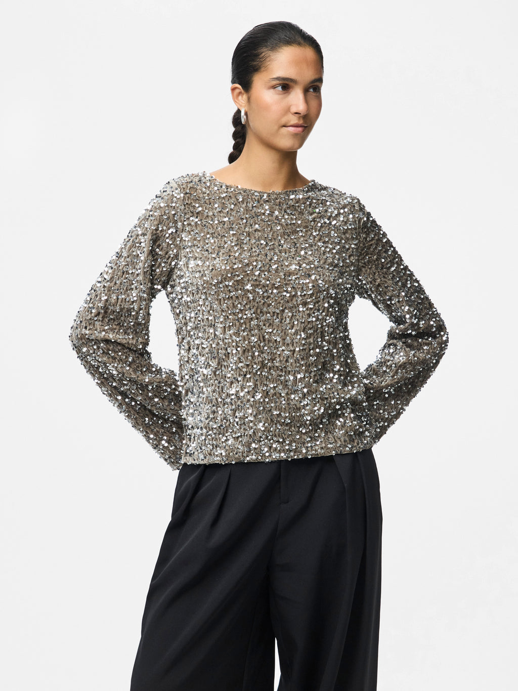 Pieces Kam Sequinned Top