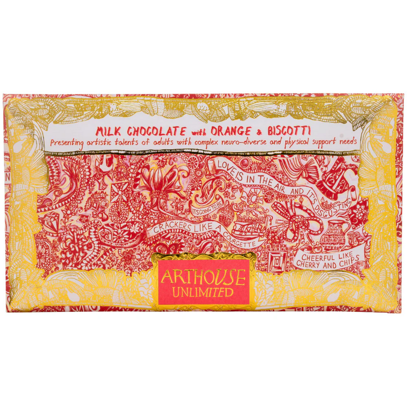 Arthouse 'love is in the air' Milk Chocolate With Orange & Biscotti