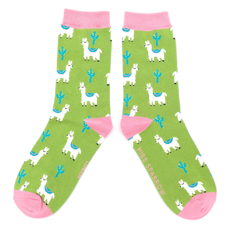 Miss Sparrow Llama Bamboo Socks