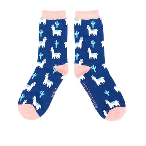 Miss Sparrow Bamboo llama & Cactus Socks