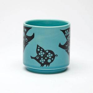 Magpie x Hornsea Teal Piggie Family Mug