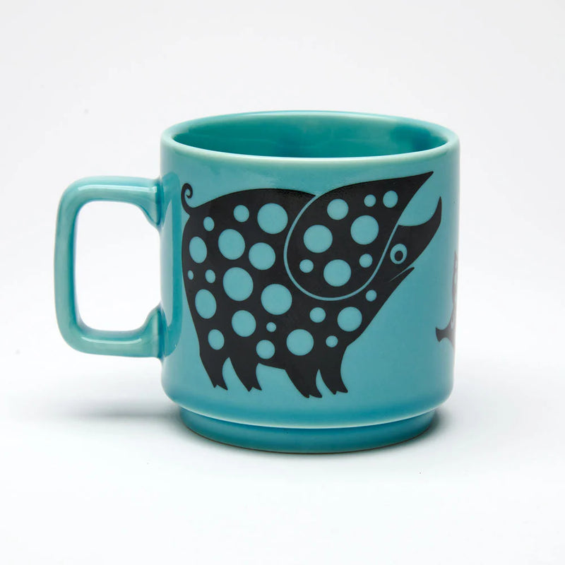 Magpie x Hornsea Teal Piggie Family Mug